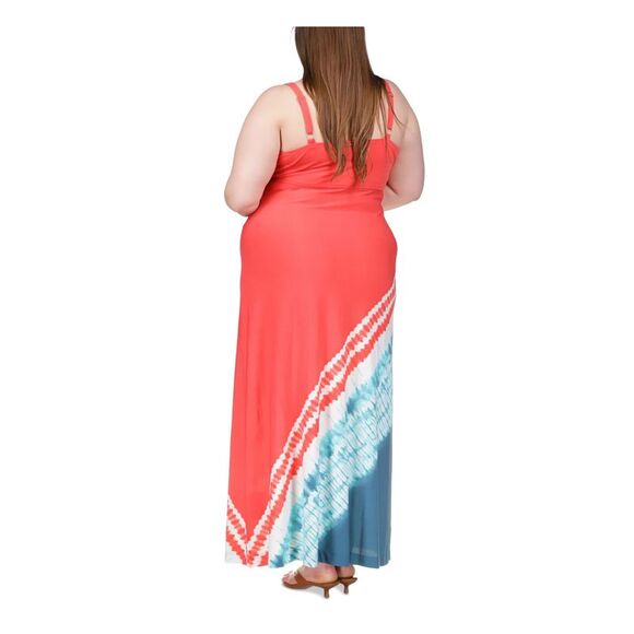 MICHAEL MICHAEL KORS Womens Teal Adjustable Slip Dress Maxi Dress Plus 1X - Picture 2 of 3